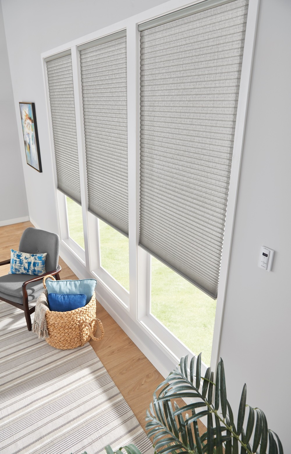 3/4" Single Cell Cellular Shades with Motorized Lift: Couture, Noble Pewter 0133