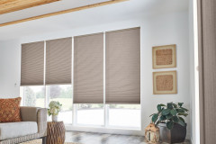 1/2" Double Cell Cellular Shades with Motorized Lift: Splendor, Dark Taupe 1560