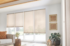 3/4" Single Cell Cellular Shades with Motorized Lift: Simply Sheer, Mocha 2154